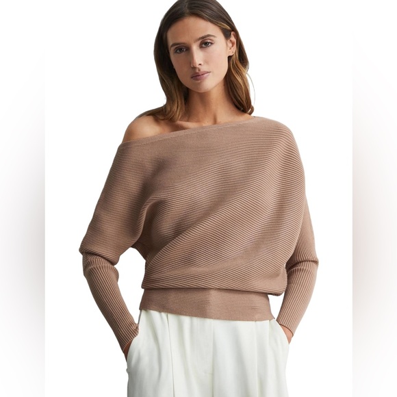 Reiss Sweaters - Reiss Lorna Drape Knitted Top